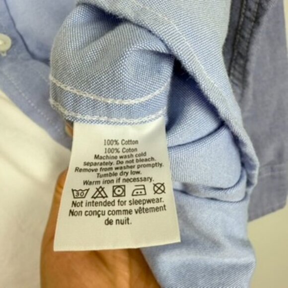 Janie and Jack Boys Button Down Shirt Colorblock Sz 5 Long Sleeve Collared Blue - Picture 9 of 9